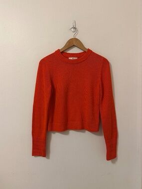 Banana Republic Cotton and Silk Orange Crewneck Sweater | Size Small